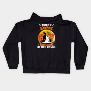 There's Some Horrors In This House Funny Retro Halloween T-Shirt Kids Hoodie